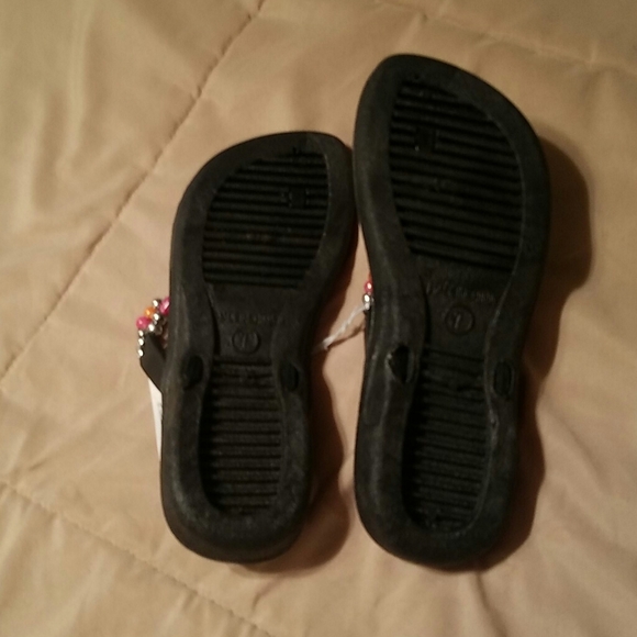 Multi colored Beaded Flip Flops - Picture 3 of 3